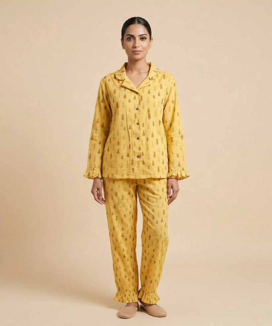 Orchid Petal Muslin Lounge Set – Full Sleeve & Pant