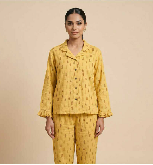 Orchid Petal Muslin Lounge Set – Full Sleeve & Pant