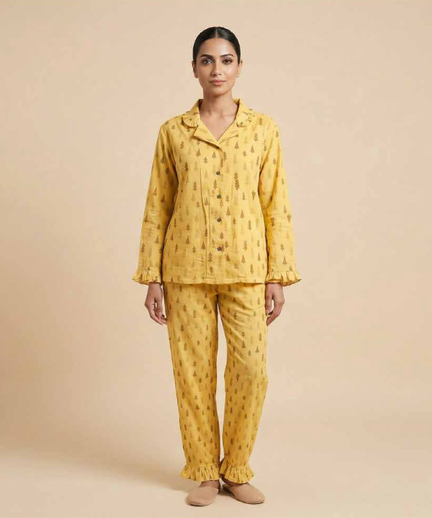 Orchid Petal Muslin Lounge Set – Full Sleeve & Pant